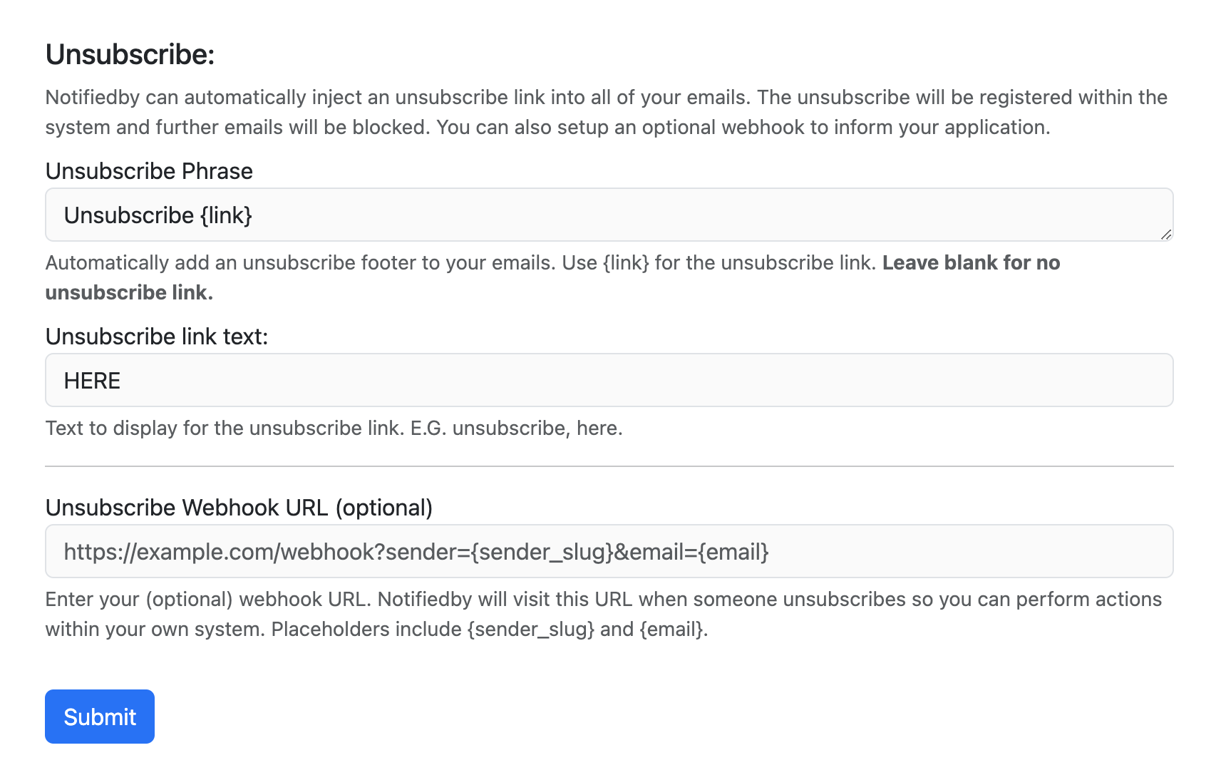 Opt-out webhook integration schematic
